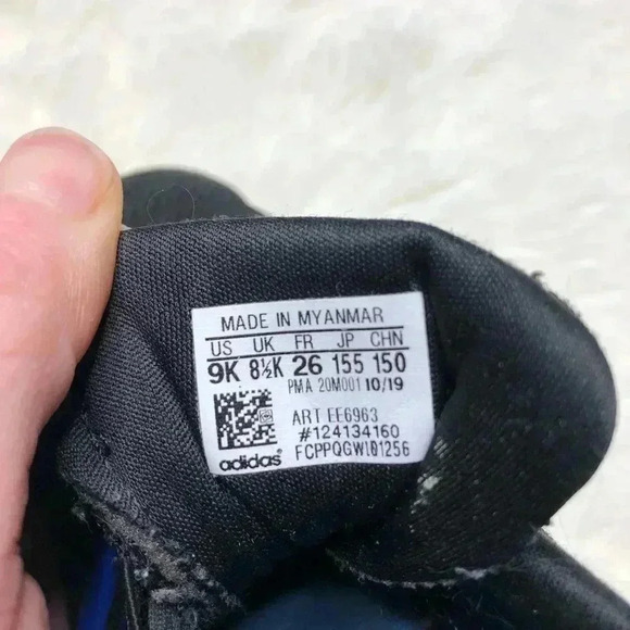 Adidas Lite Racer Sneakers Black & Blue Size  9 - Picture 10 of 13